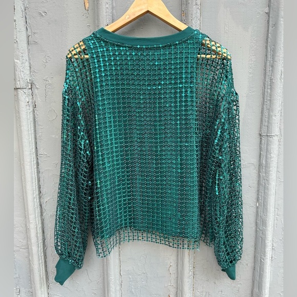 Pilcro Long-Sleeve Sequin Top, Medium - Picture 6 of 11